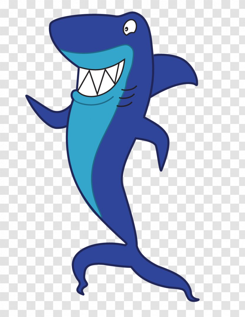 Shark Cartoon Chondrichthyes Fish Running - Artwork - Sharks Transparent PNG