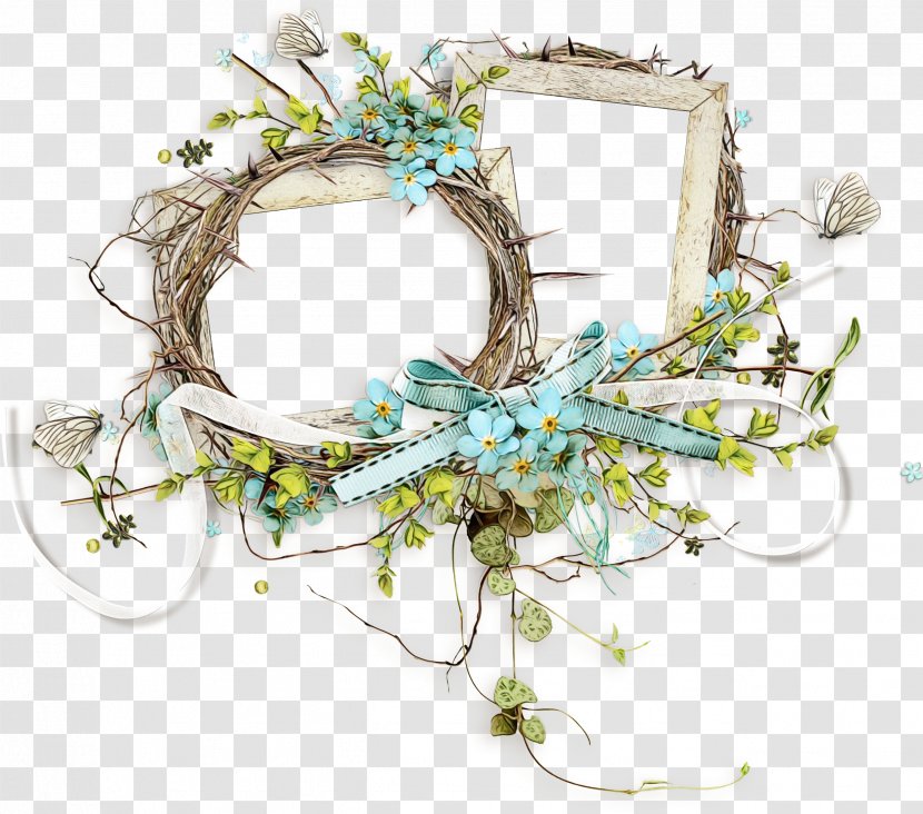 Watercolor Christmas Wreath - Decoration Wildflower Transparent PNG