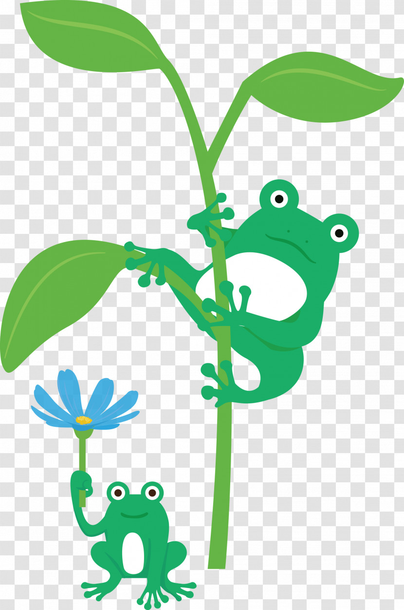 Frogs Leaf Tree Frog Plant Stem Animal Figurine Transparent PNG