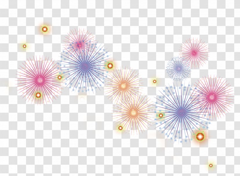 Petal Computer Pattern - Flower - Colorful Dream Fireworks Effect Elements Transparent PNG