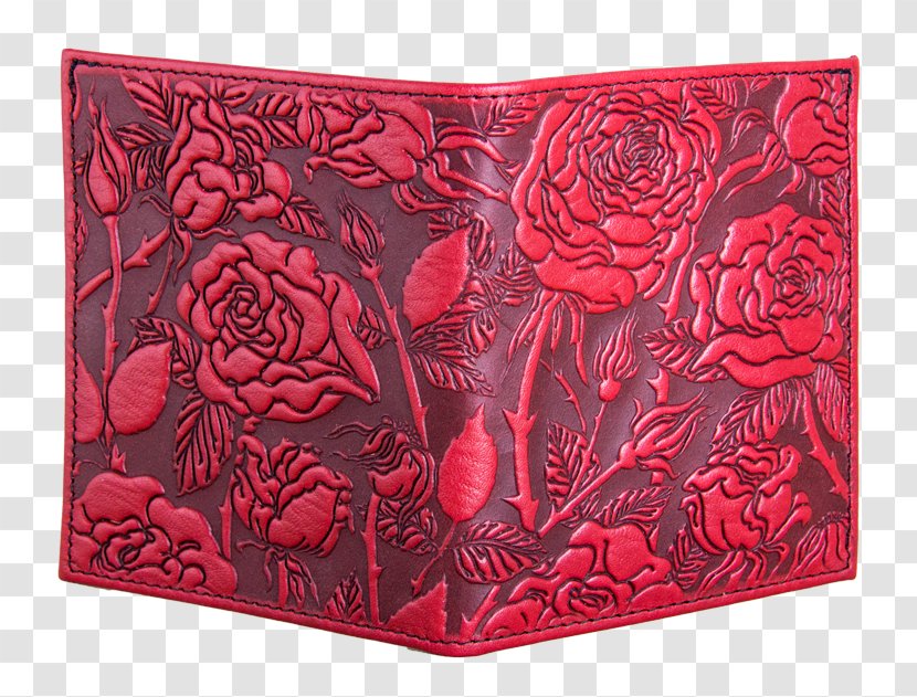 Wild Rose Wallet Leather Oberon Design - Red Transparent PNG