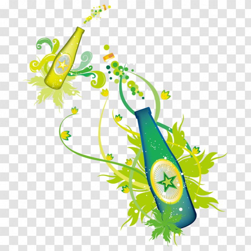 Beer Soft Drink Bottle Cap - Alcoholic Beverage - Vector And Leaves Transparent PNG