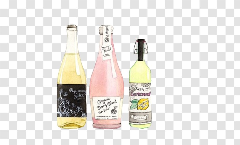 Watercolor Painting Printing Drawing Printmaking - Bottle Beverage Bottles Painted Material Picture Transparent PNG