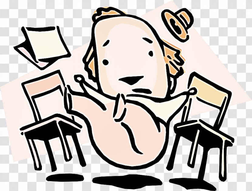 Clip Art Cartoon Line Sitting Chair - Finger - Thumb Reading Transparent PNG