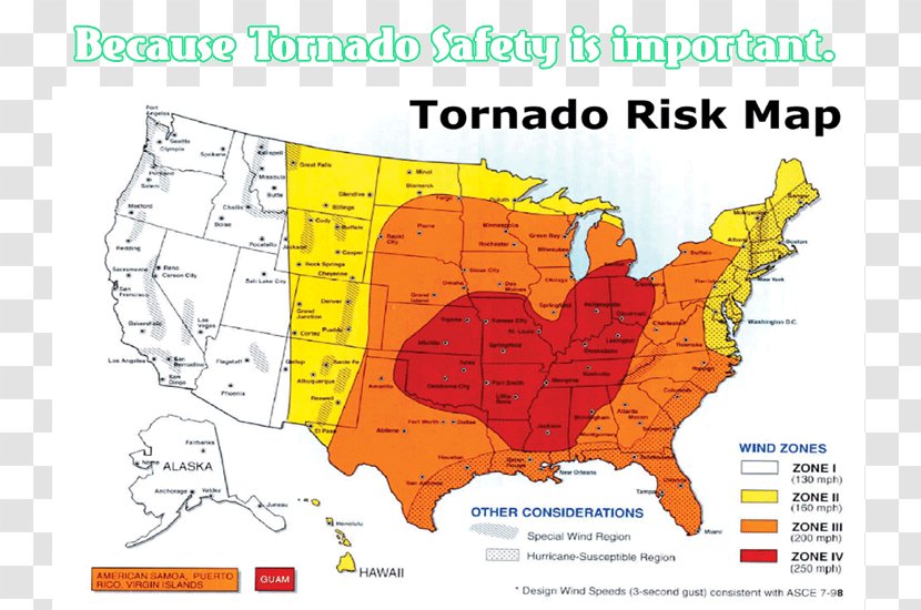 Tornado Alley United States Hazard Map - World Transparent PNG
