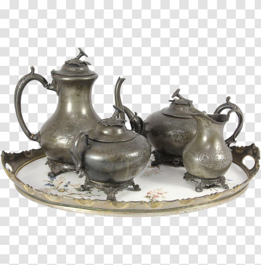 Ceramic Pottery Saucer Teapot 01504 - Brass Transparent PNG