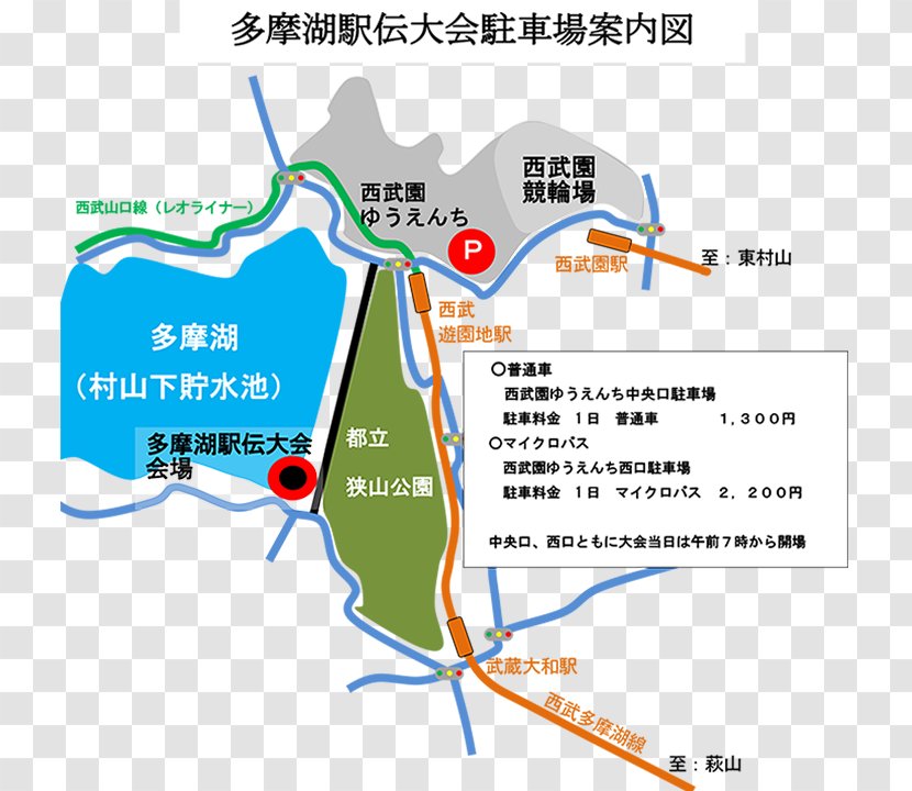 Tama Lake Ekiden Transport Car Park Diagram - Higashiyamato - Parking Lot Transparent PNG