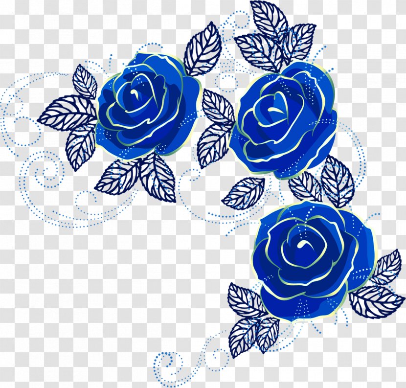 Blue Rose Beach - Floral Design - Decorative Patterns Transparent PNG
