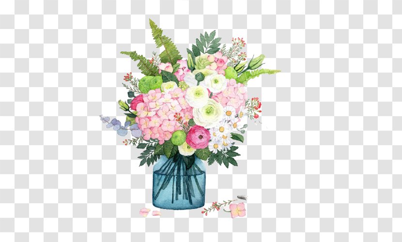 Flower Vase Watercolor Painting - Cut Flowers - Floral Art Transparent PNG