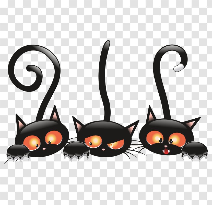 Black Cat Kitten Mouse - Snout Transparent PNG