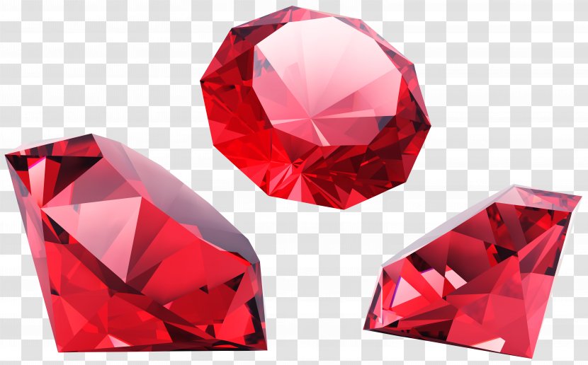 Red Diamonds Gemstone Clip Art - Dimond Transparent PNG