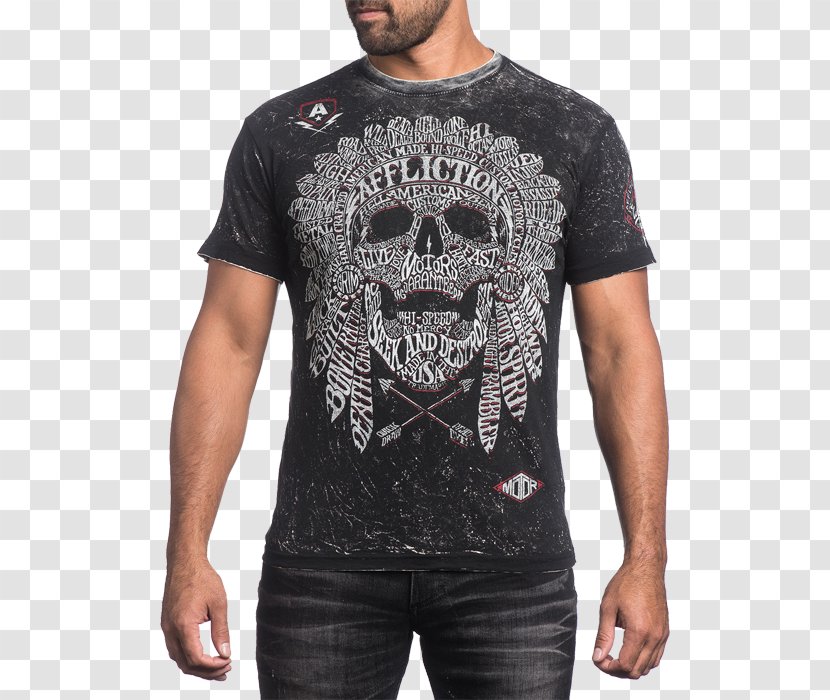 T-shirt Affliction Paris Clothing - Sleeve Transparent PNG