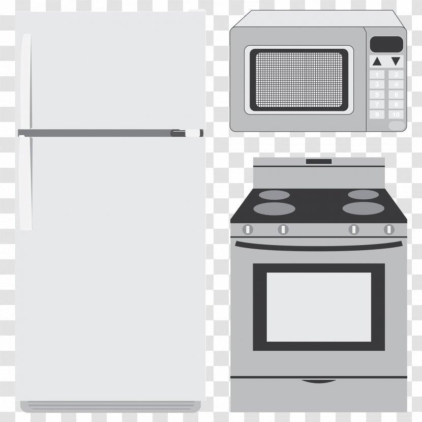 Home Appliance Kitchen Cooking Ranges Small Clip Art - Refrigerator - Microwave Transparent PNG