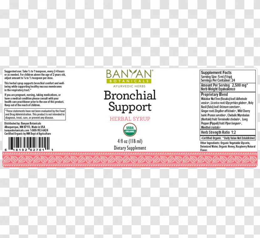 Amazon.com Organic Food Brand Herb Ayurveda - Bronchus - Bronchial Transparent PNG