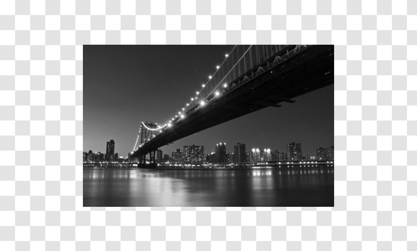 Manhattan Bridge Brooklyn Supermoon January 2018 Lunar Eclipse - Cityscape Transparent PNG