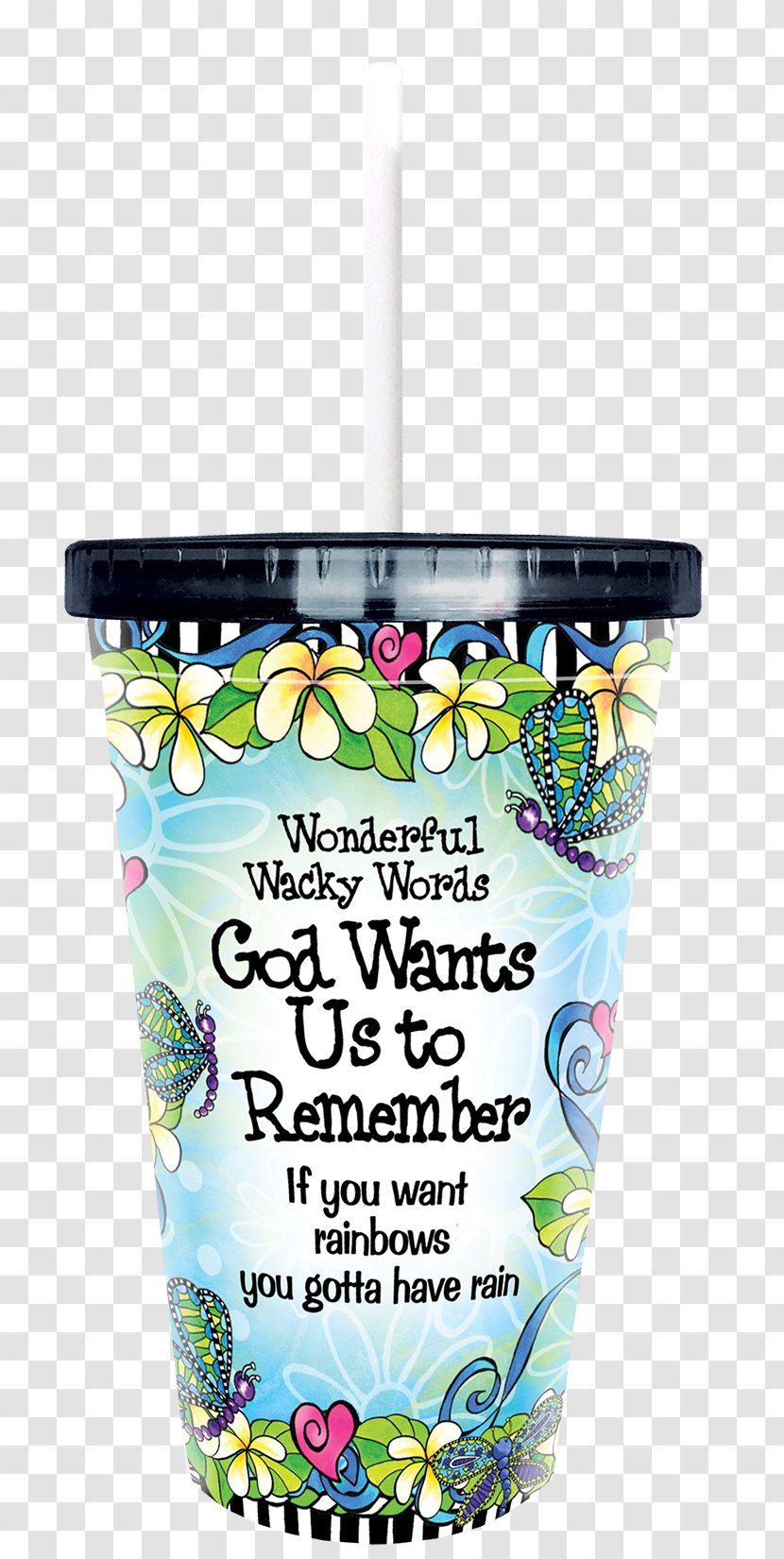Wonderful Wacky Words God Wants You To Remember Cup Plastic Table-glass - Gift - Handwash Transparent PNG