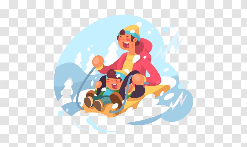Royalty-free Sledding Illustration - Mythical Creature - Winter Transparent PNG