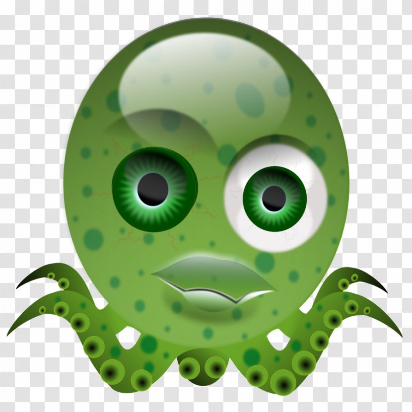 Octopus Squid As Food Cartoon Clip Art - Green - Crazy Transparent PNG