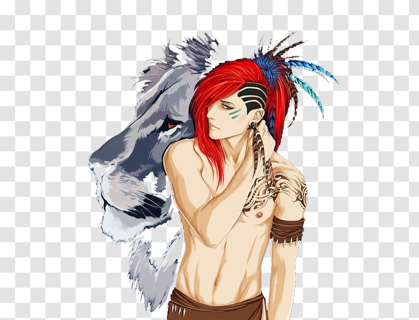 Lion DeviantArt Male Drawing - Heart - Hand Painted Red Hair Juvenile Transparent PNG