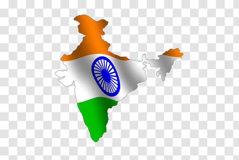 Partition Of India Map - Orange Transparent PNG