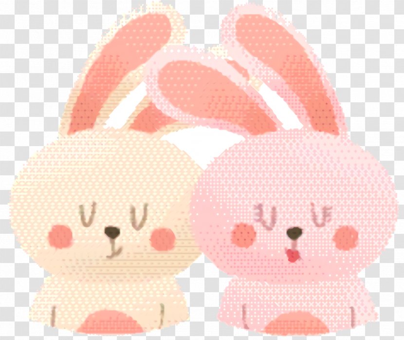 Easter Bunny Background - Pink - Rabbits And Hares Ear Transparent PNG