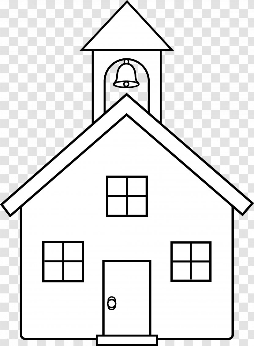Black And White Church Christian Art Clip - Area - Schoolhouse Cliparts Transparent PNG