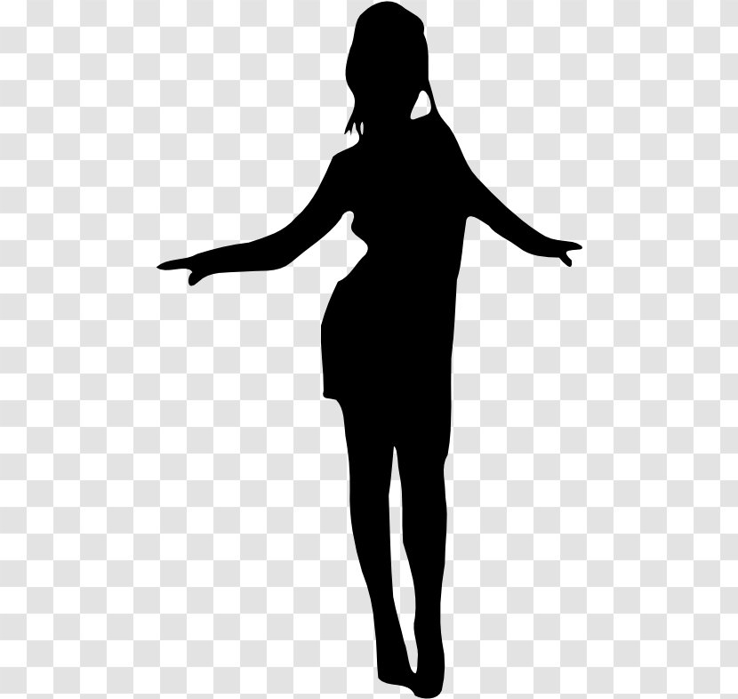 Woman Cartoon - Lady - Blackandwhite Standing Transparent PNG