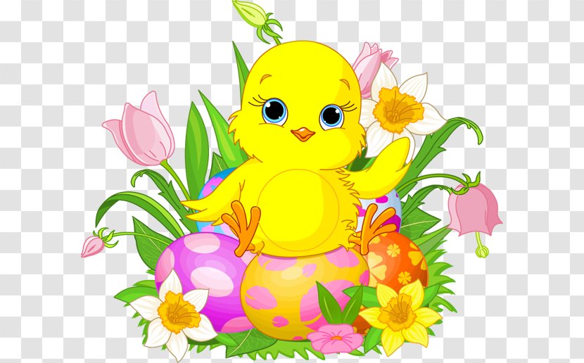 Easter Bunny Chicken The Chick Clip Art - Flower - Cliparts Transparent PNG