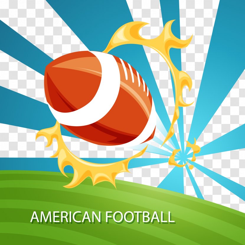 Football - Illustration - American Background Ball And Fire Ring Vector Transparent PNG