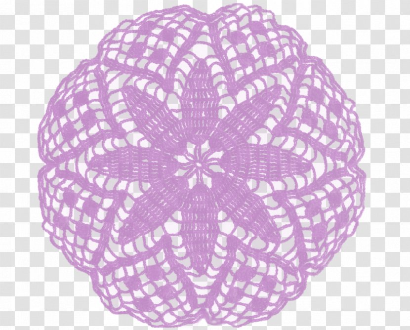 Paper Doily Crochet Clip Art - Lavender Transparent PNG