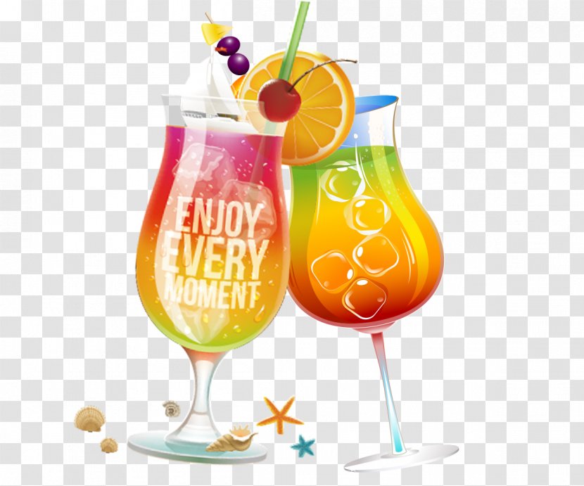 Orange Juice Wine Cocktail Drink - Cartoon Transparent PNG