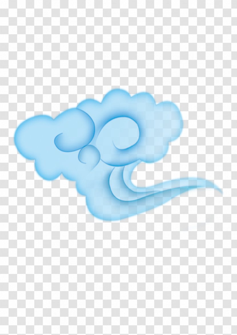 Cartoon Sky Illustration - Azure - Blue Clouds Transparent PNG