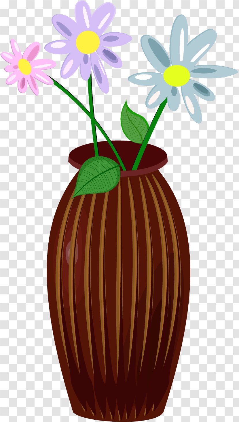 Vase Glass - Flowerpot - Vector Retro Painted Transparent PNG