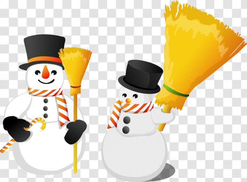 Snowman Daxue Broom - Designer - Vector Painted Transparent PNG