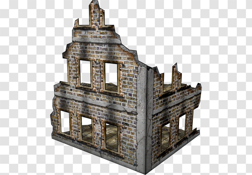 Paper Model World War Building Ruins - Messy Transparent PNG