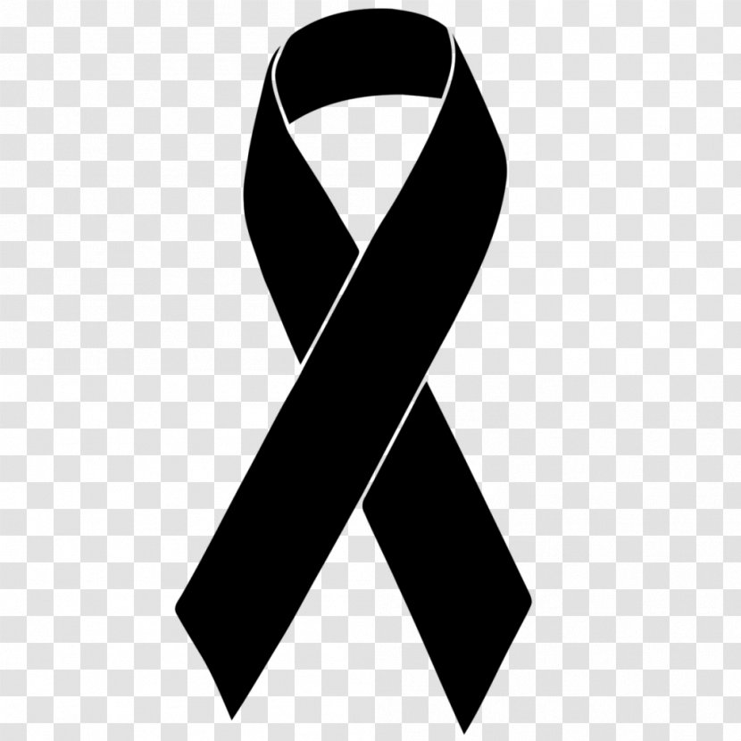 Black Ribbon Awareness Melanoma Cancer - Aids - Blackish Transparent PNG