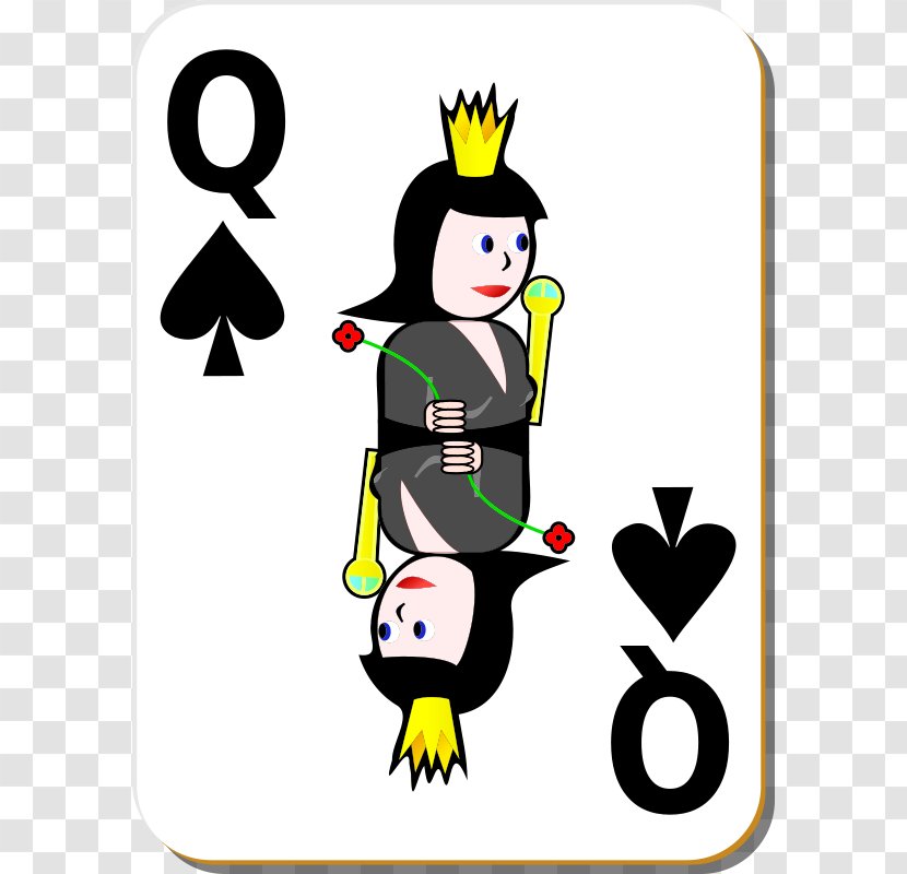 Playing Card Queen Of Spades Clip Art - Yellow - Interrupting Cliparts Transparent PNG