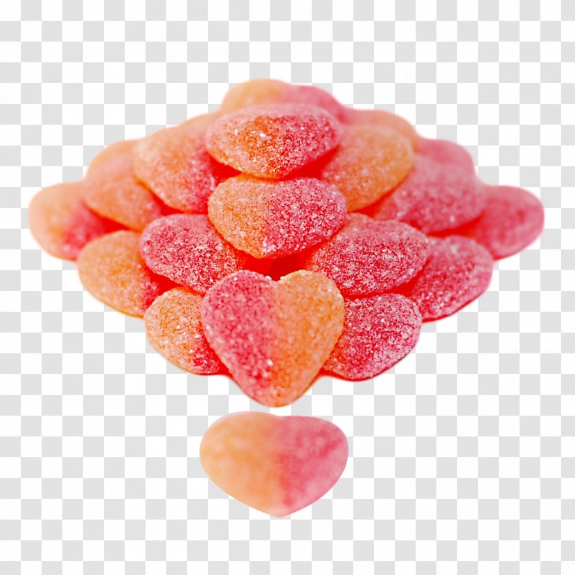 Gumdrop Chewing Gum Gummi Candy Gummy Bear Lollipop - Fruit - Heart-shaped Eraser Transparent PNG