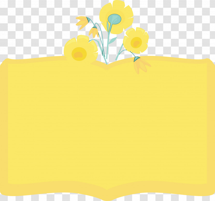 Rectangle Yellow Flower Meter Material Transparent PNG