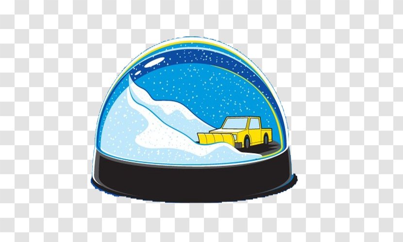Drawing Illustration - Blue Push Snow Car Transparent PNG