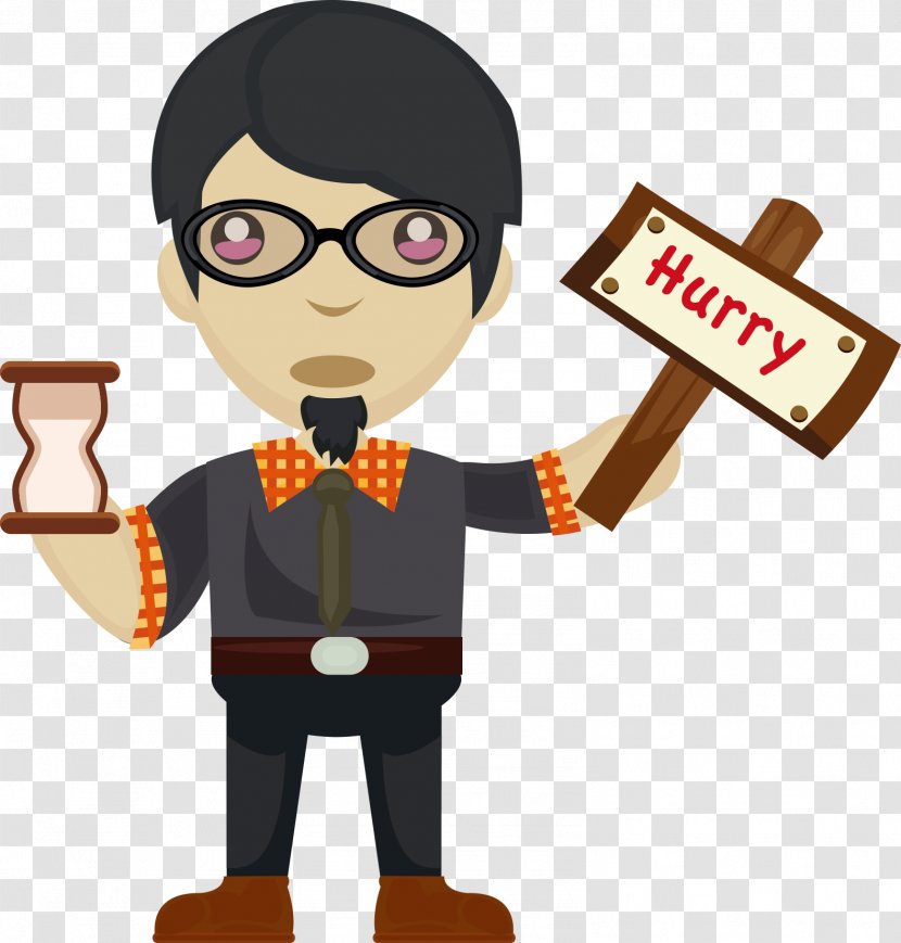 Cartoon Business Plan Businessperson - Resource - Man Holding A Sign Transparent PNG