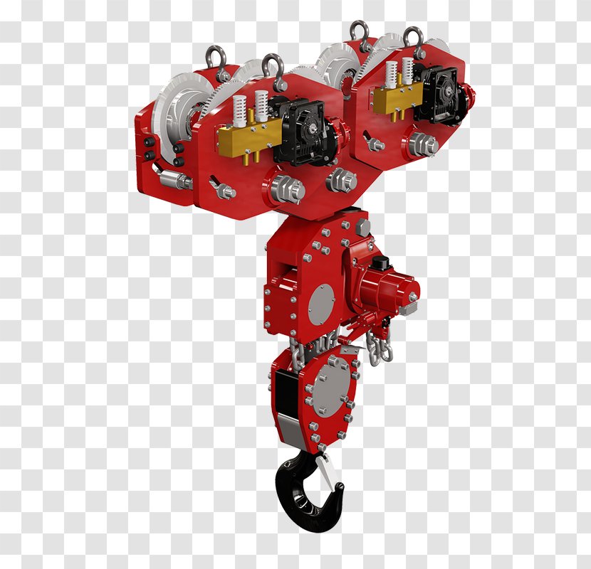 Hoist Cięgnik Lifting Hook Chain Winch - Disc Brake - Red Trolley Transparent PNG