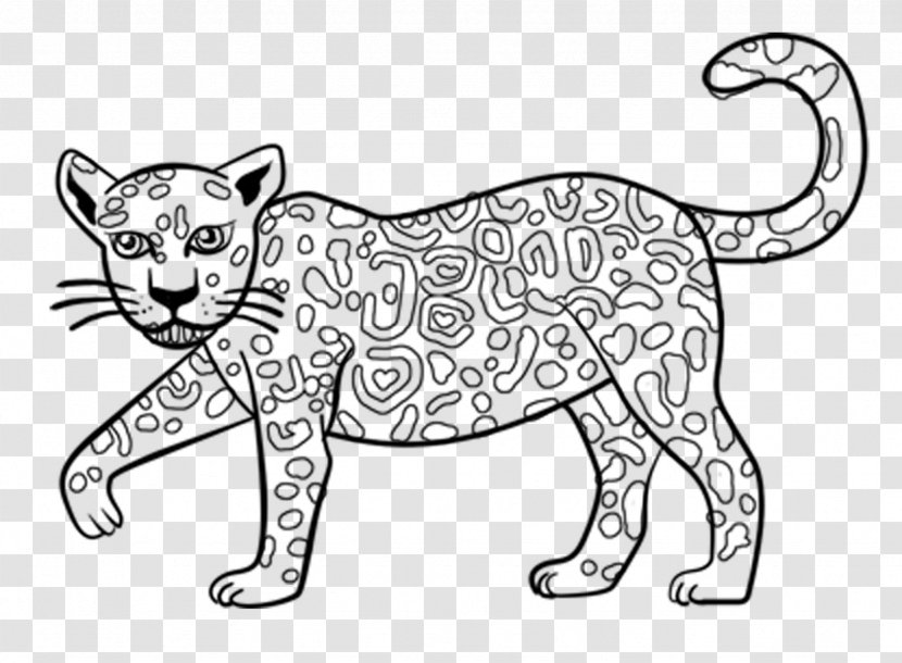 Jaguar Coloring Book Child Drawing - Cat Transparent PNG