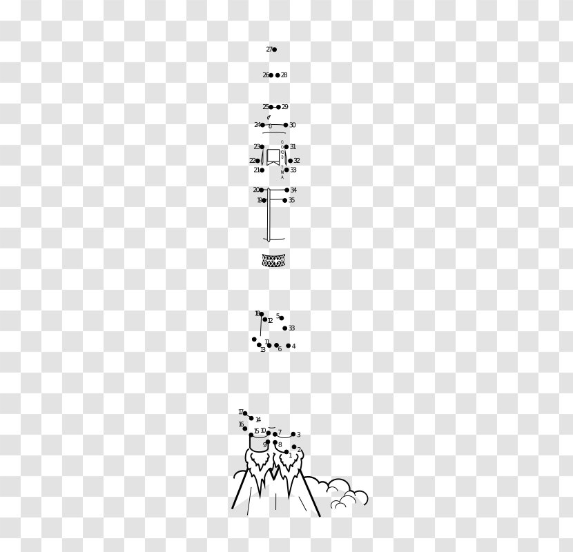 Connect The Dots Coloring Book Rocket Spacecraft Clip Art - Tree Transparent PNG