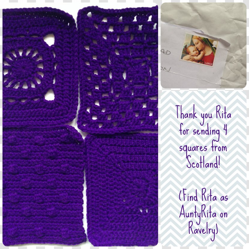 Crochet Collage Blanket Counting To Eight Pattern - Text Transparent PNG