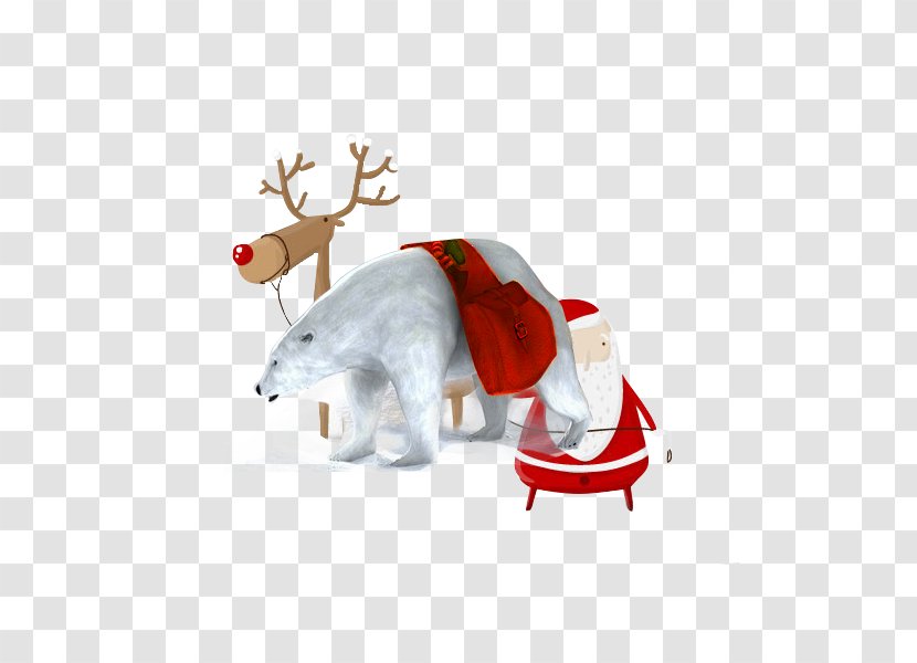 Santa Claus Christmas Card Illustration - Reindeer - Creative Transparent PNG