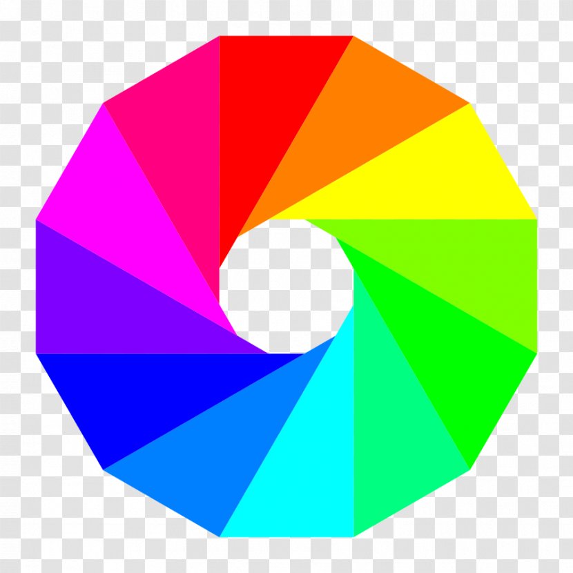 Color Wheel Clip Art - Complementary Colors - Colourful Triangles Number Transparent PNG