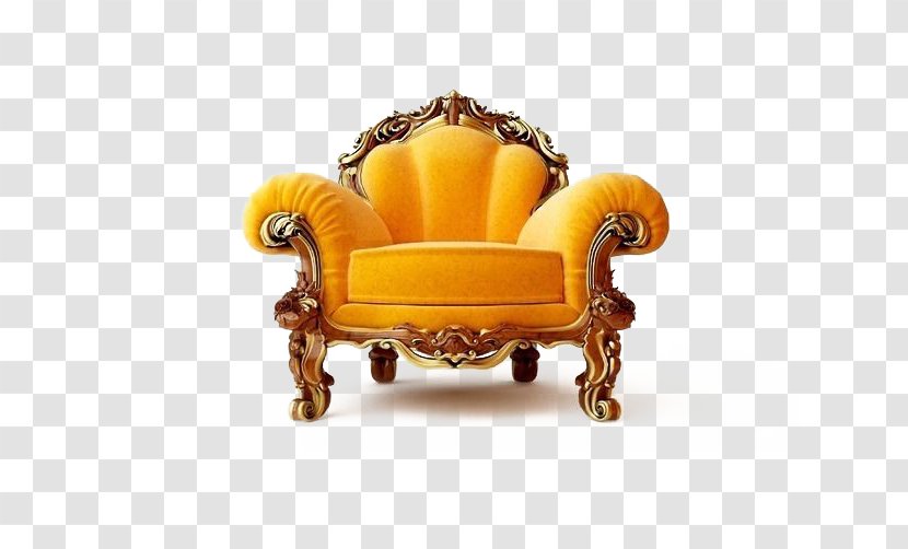 Table Couch Chair Seat Furniture - Cushion - Golden Continental Armchair Transparent PNG