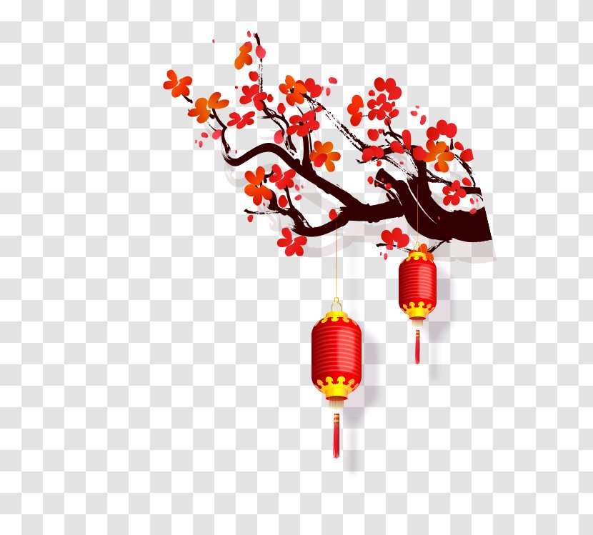 Chinese New Year Yi Ci Lantern - Petal - Plum Flower Transparent PNG