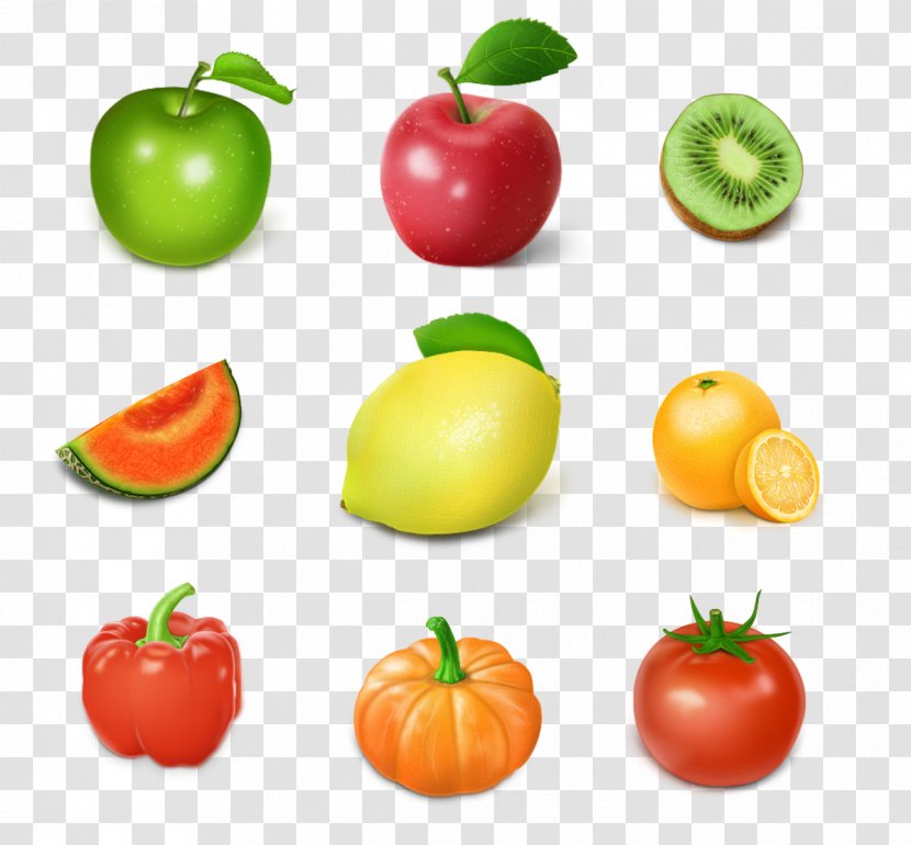 Fruit Drawing Vegetable Food Game - Fruits And Vegetables Icon Transparent PNG